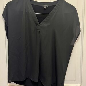 Ann Taylor Black Sleeveless Asymmetrical Blouse